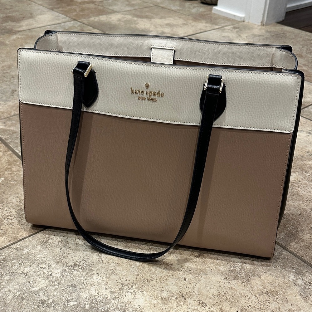 Kate Spade Two-Tone Beige and Black Tote